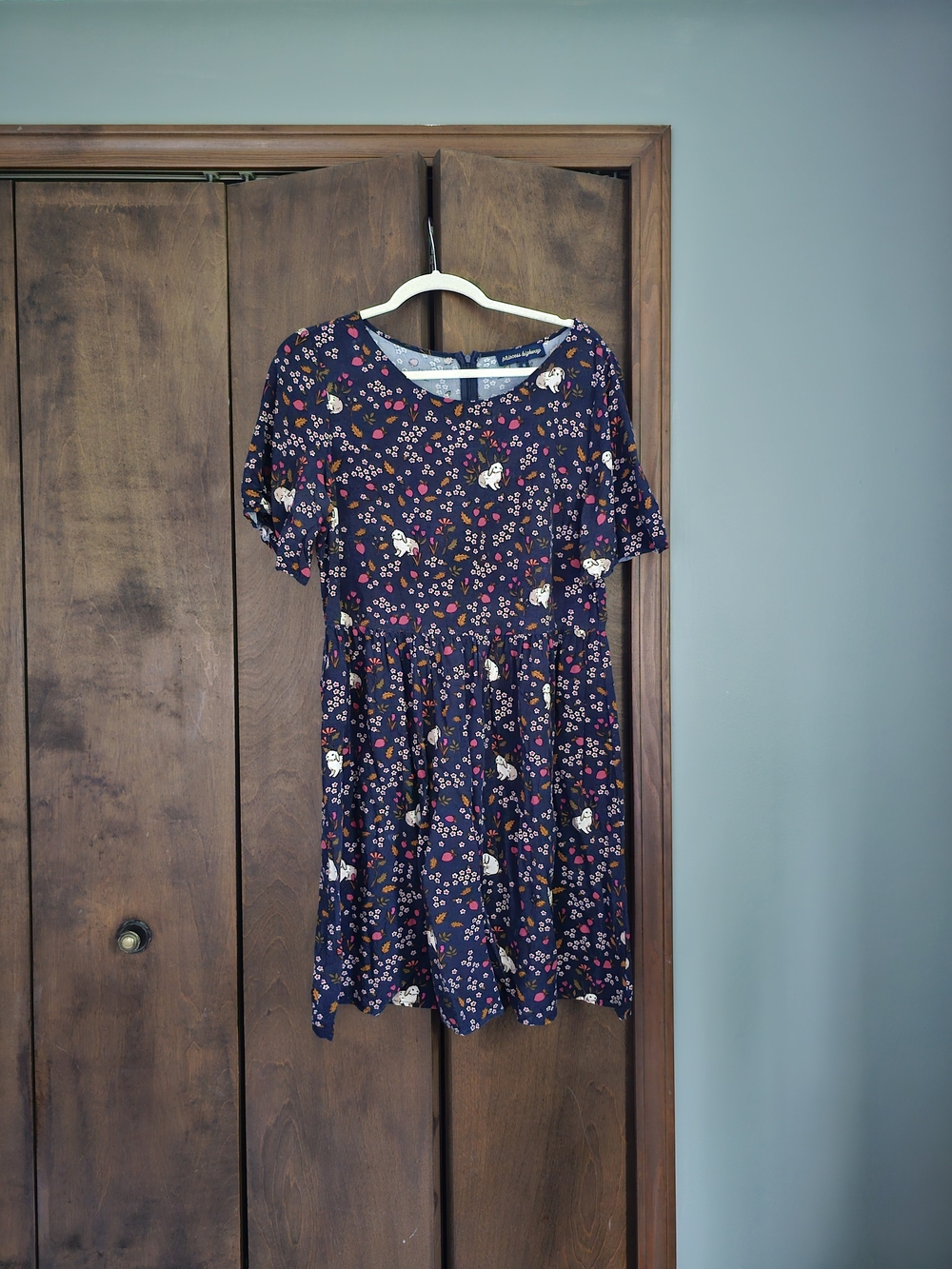 Princess Highway Navy Dress with Bunny & Floral Print - US 12